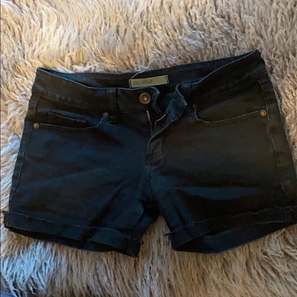 black shorts